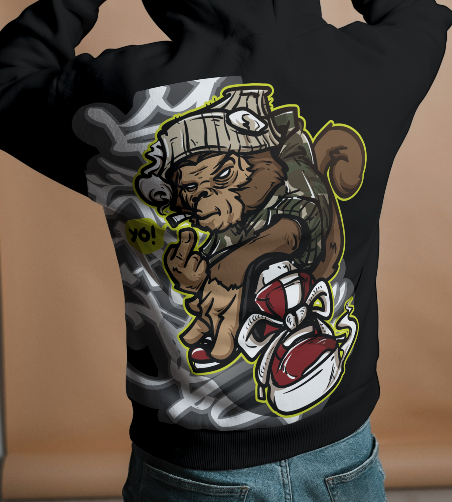 Graffiti Ape Oversized Hoodie