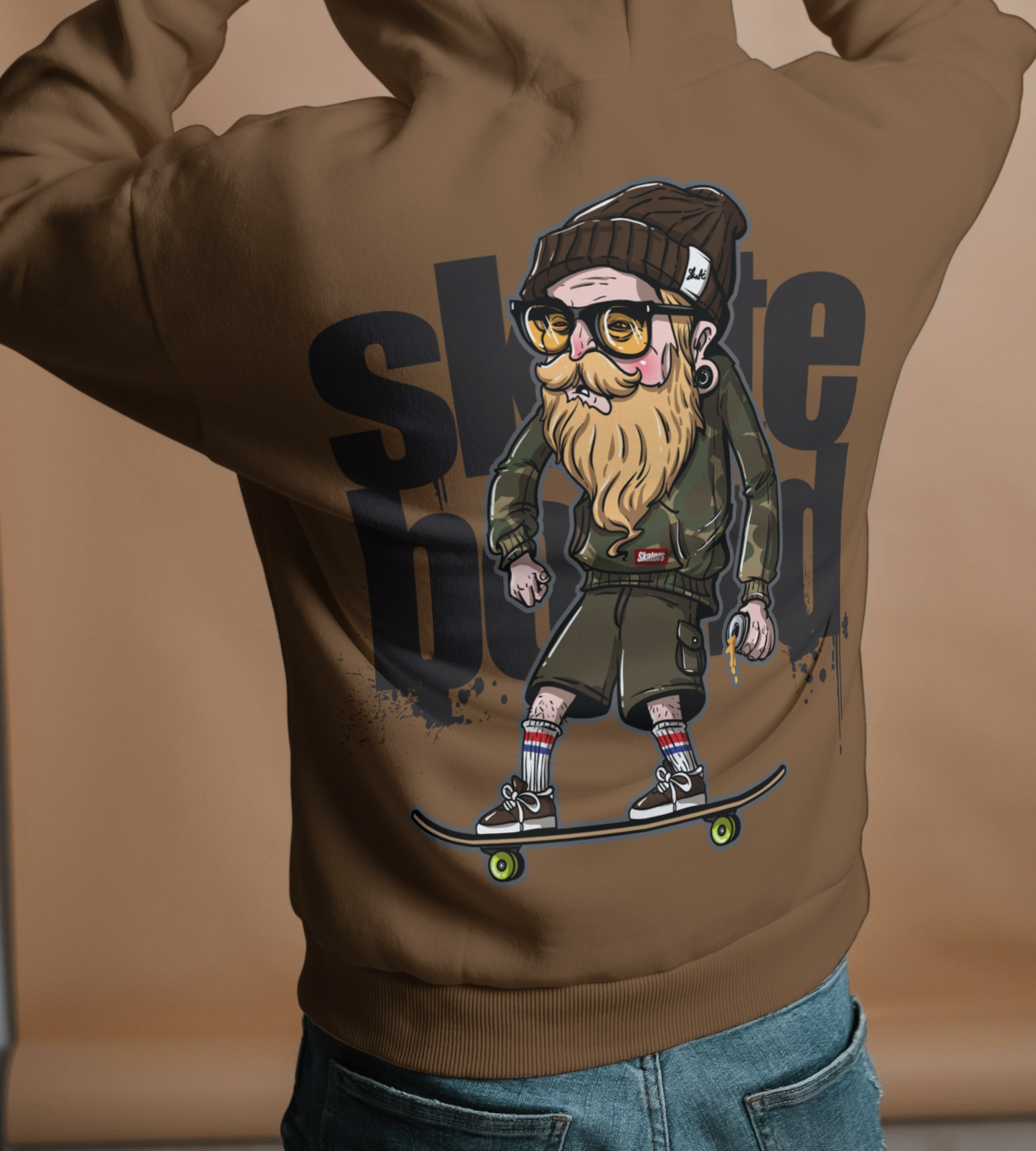 Retro Beard Skater Hoodie