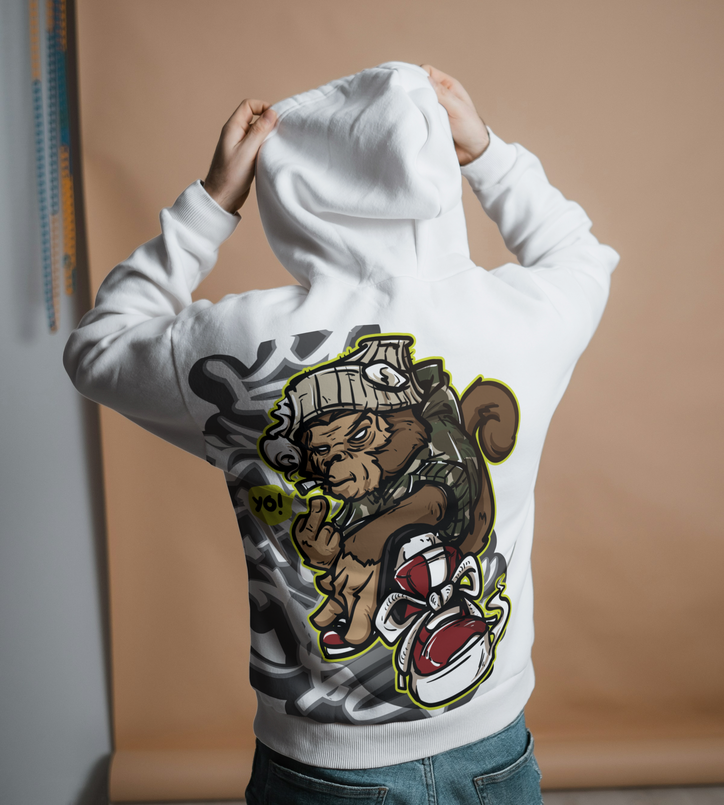 Graffiti Ape Oversized Hoodie