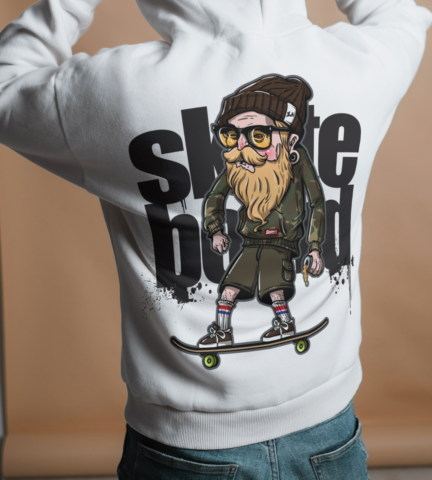 Retro Beard Skater Hoodie