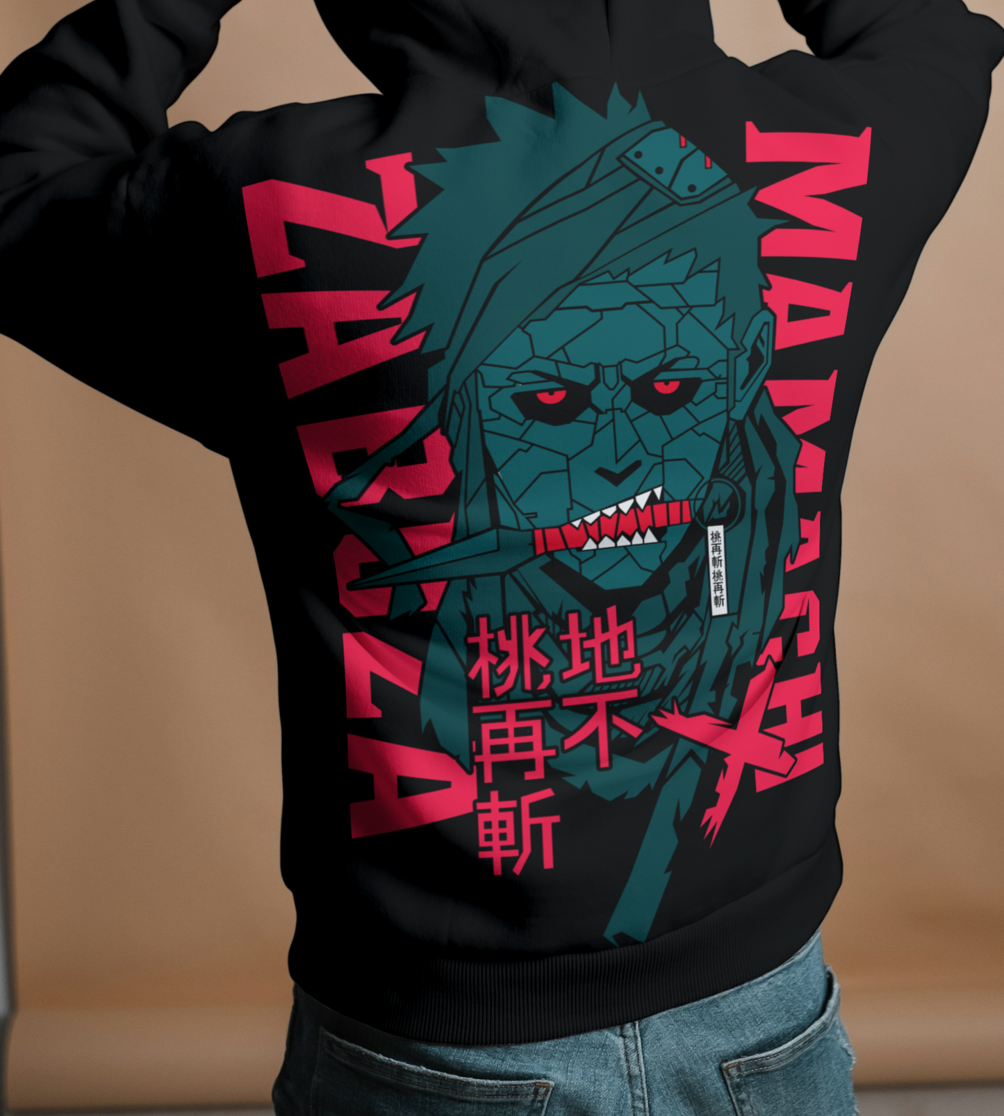 Blade Mask Samurai Oversized Hoodie – Black Edition