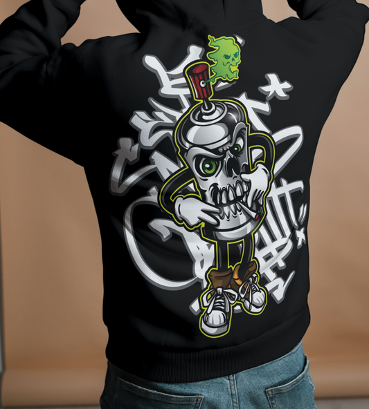 Toxic Spray Skull Oversized Hoodie – Buddies98 Black Edition