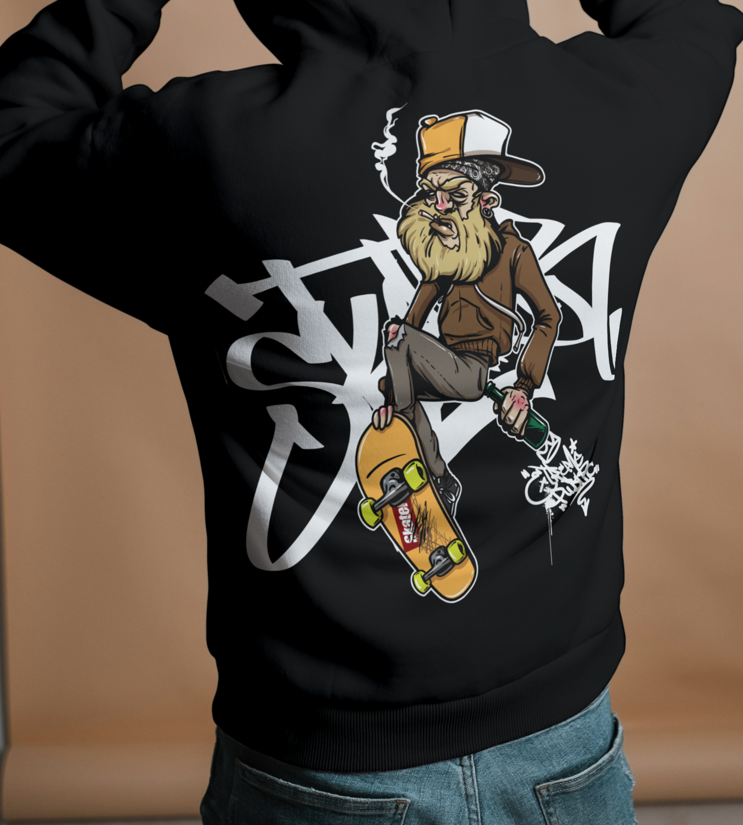 Urban Skater Graffiti Oversized Hoodie