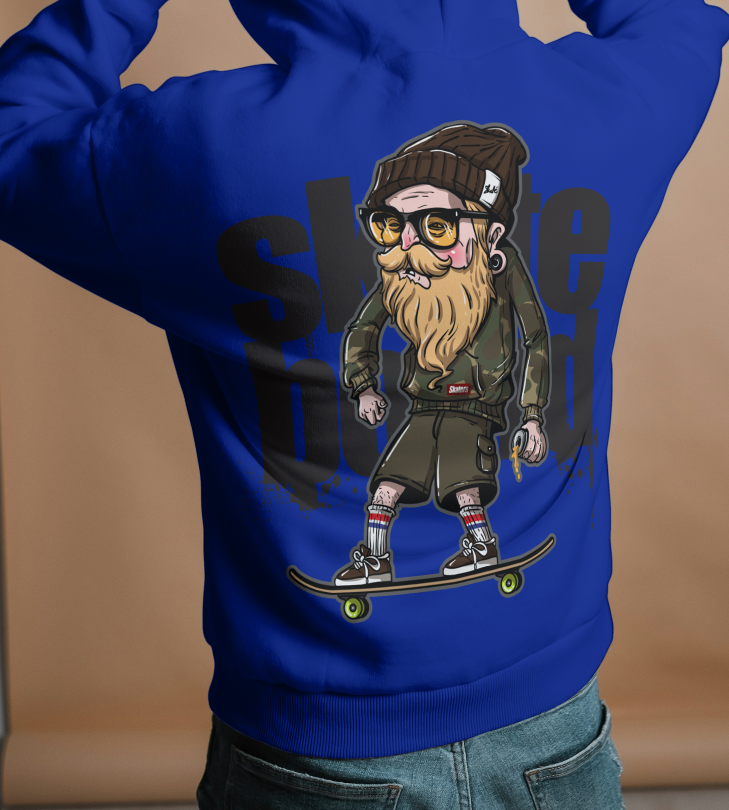 Retro Beard Skater Hoodie