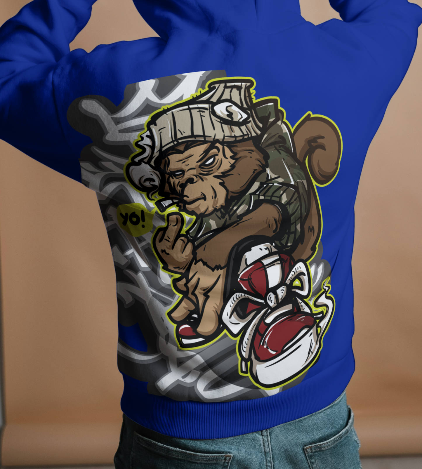 Graffiti Ape Oversized Hoodie