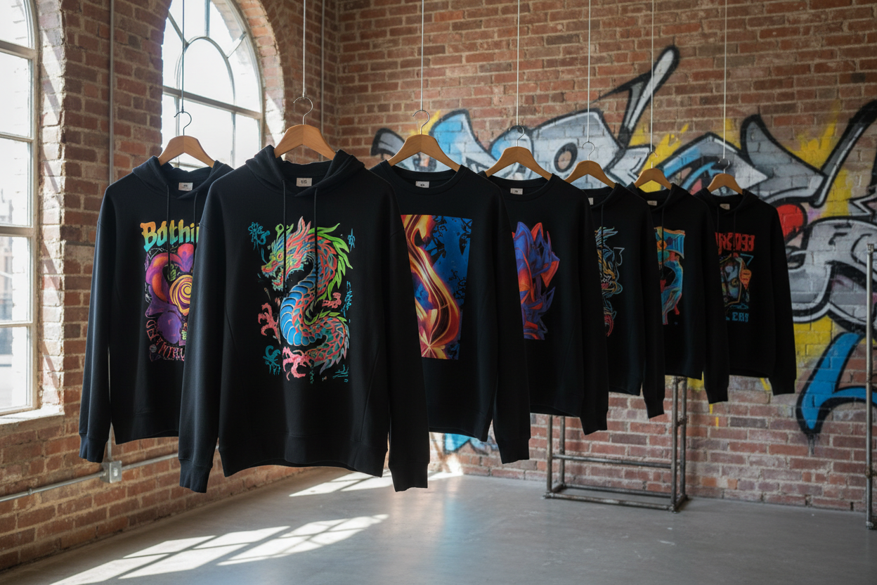 Only black sweatshirts and change back ground